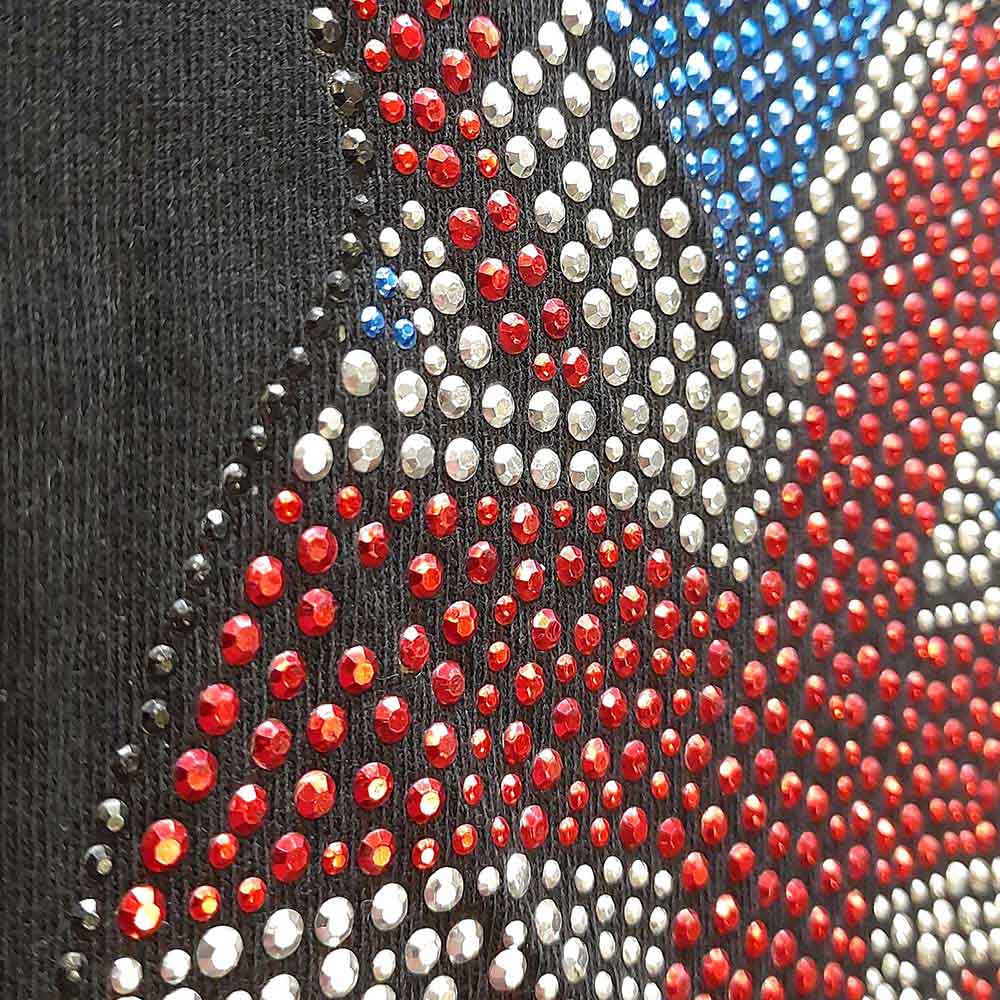 The Rolling Stones Ladies T-Shirt: Classic UK (Black) (Embellished)