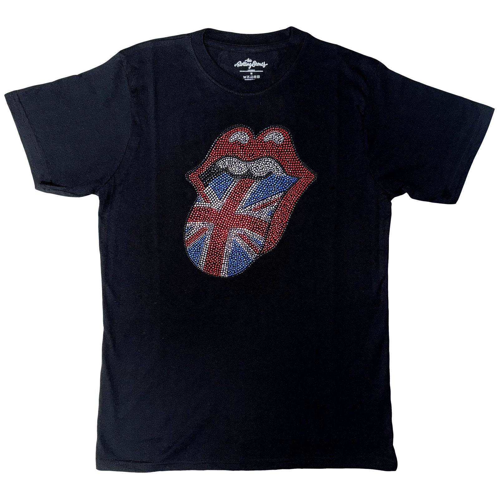 The Rolling Stones Unisex T-Shirt: Classic UK (Black) (Embellished)