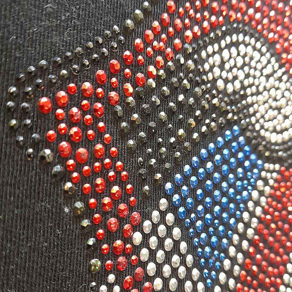 The Rolling Stones Unisex T-Shirt: Classic UK (Black) (Embellished)