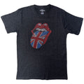 The Rolling Stones Unisex T-Shirt: Classic UK (Charcoal Grey) (Embellished)