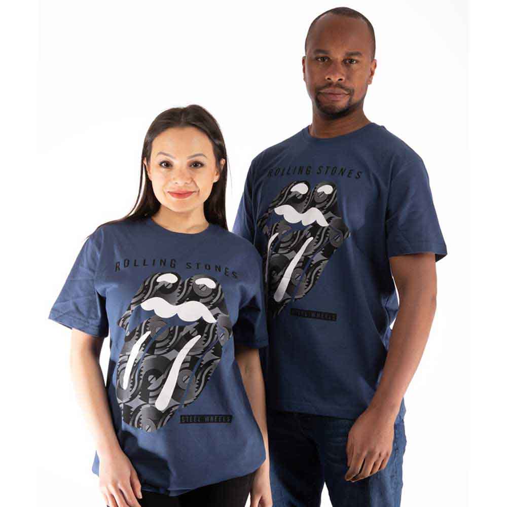 The Rolling Stones Unisex T-Shirt: Steel Wheels (Iris Blue)