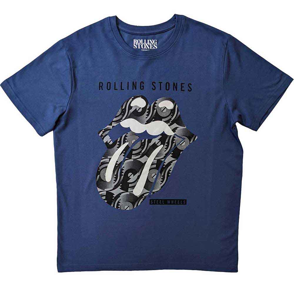 The Rolling Stones Unisex T-Shirt: Steel Wheels (Iris Blue)
