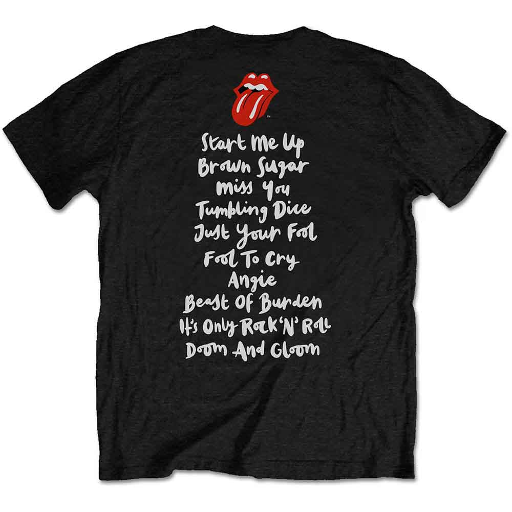 The Rolling Stones Unisex T-Shirt: Honk Album Track list (Black) (Back Print) (LOS)