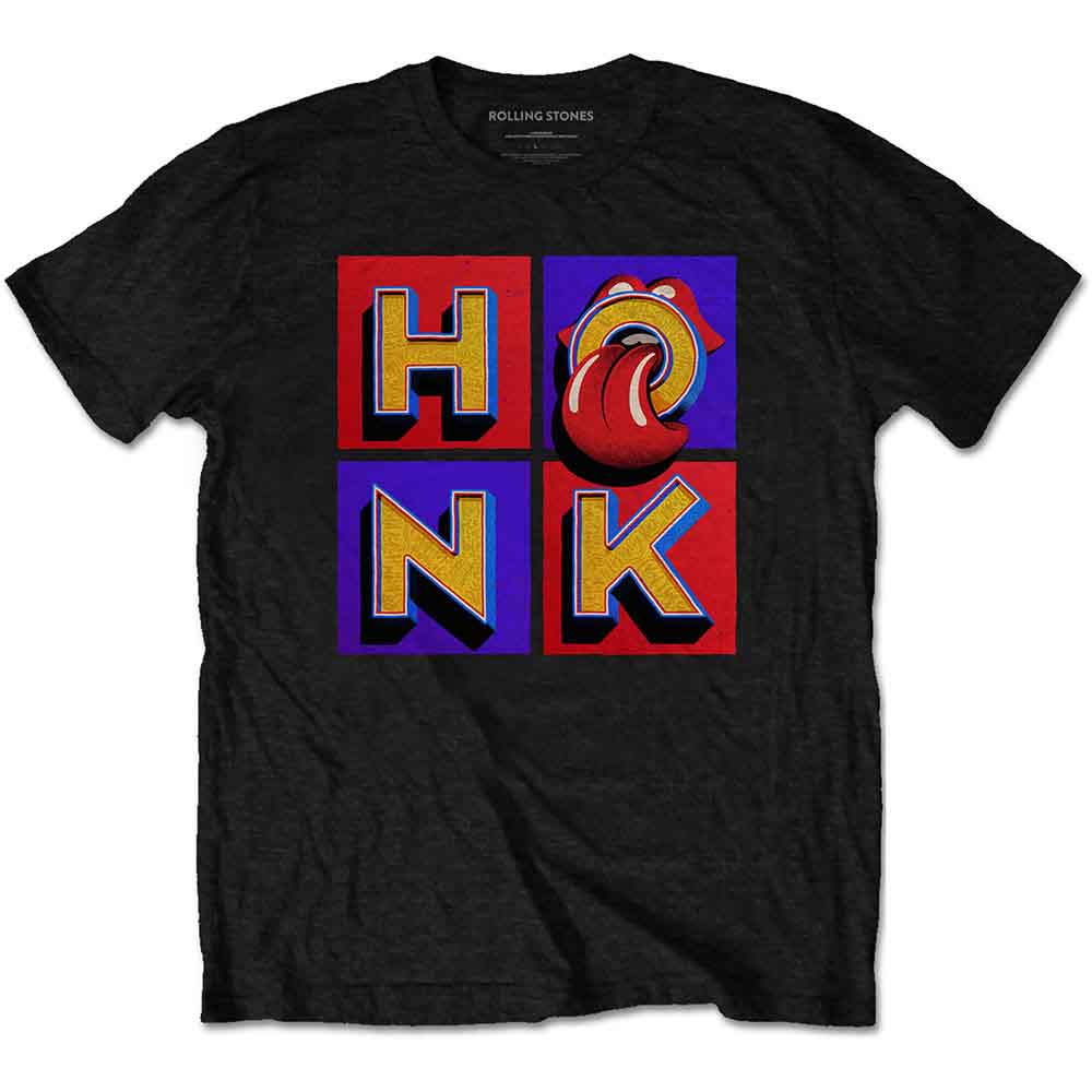 The Rolling Stones Unisex T-Shirt: Honk Album Track list (Black) (Back Print) (LOS)