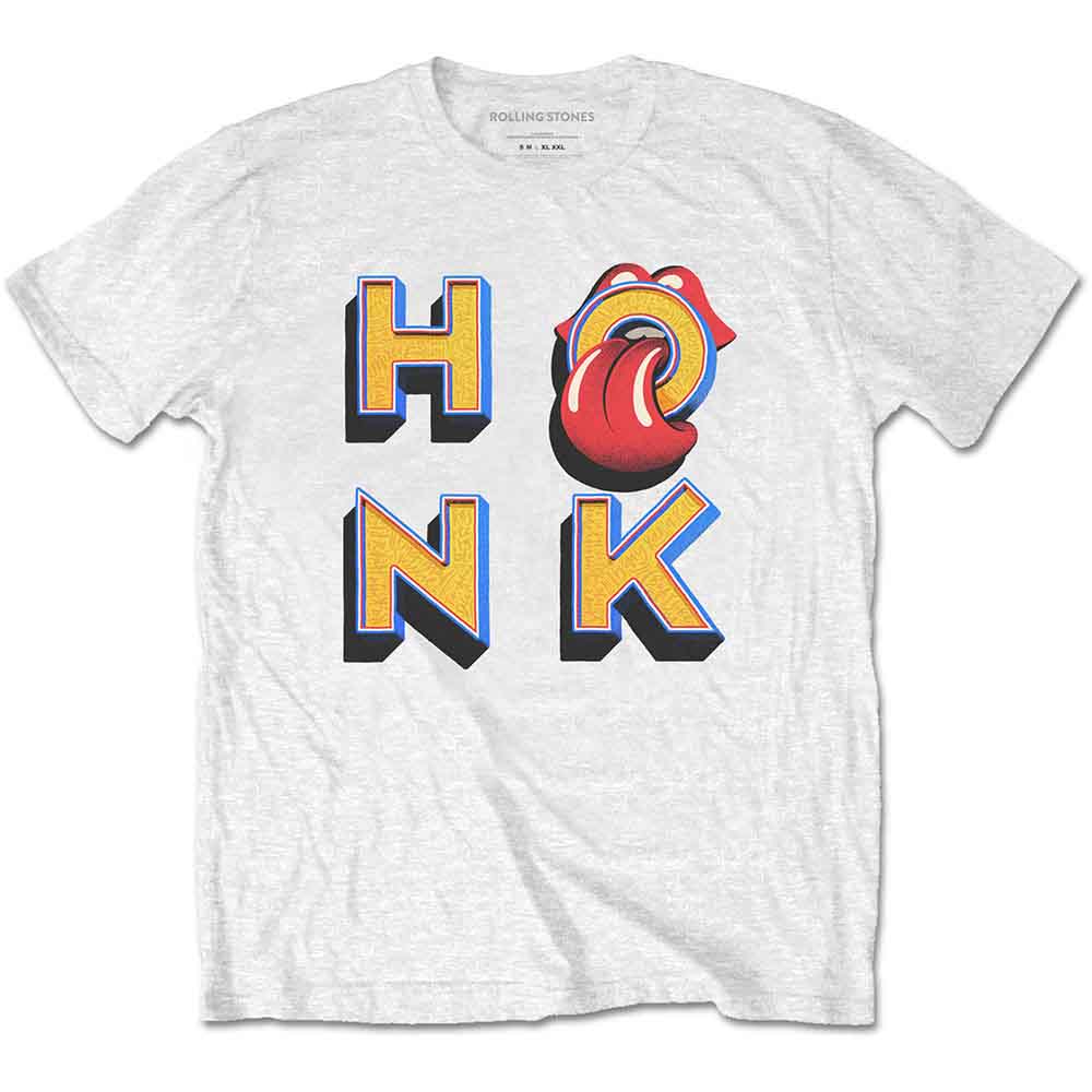 The Rolling Stones Unisex T-Shirt: Honk Letters (White) (LOS)