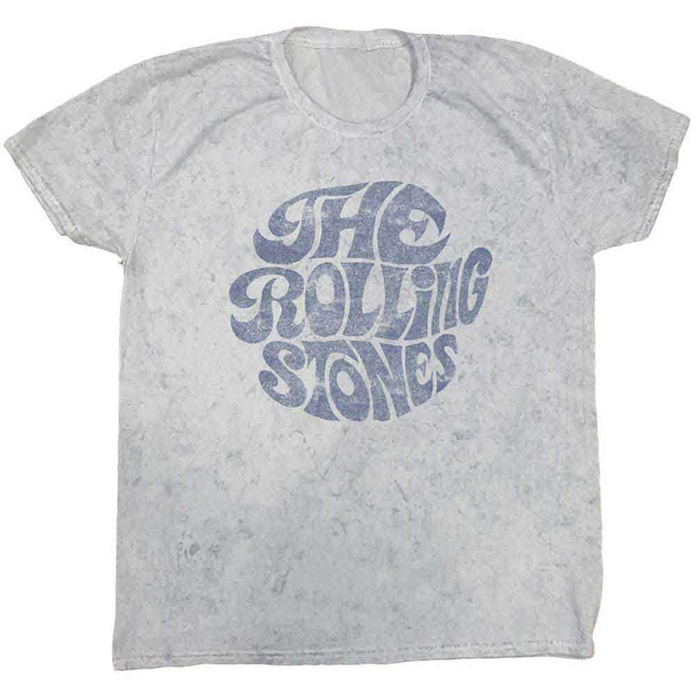 The Rolling Stones Unisex T-Shirt: 70's Logo (Dip-Dye On White) (Wash Collection)