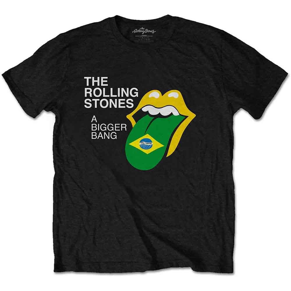 The Rolling Stones Unisex T-Shirt: Bigger Bang - Brazil '80 (Black) (Back Print)