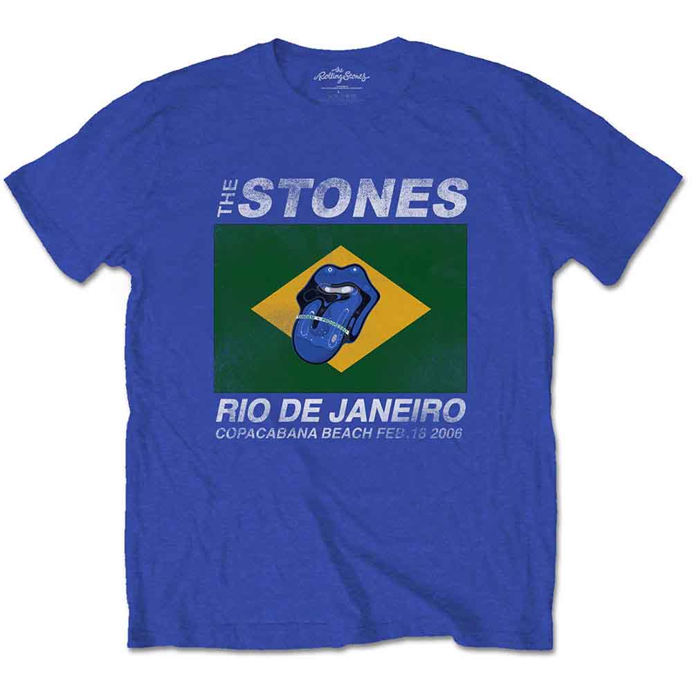 The Rolling Stones Unisex T-Shirt: Copacabana Blue (Royal Blue) (LOS)