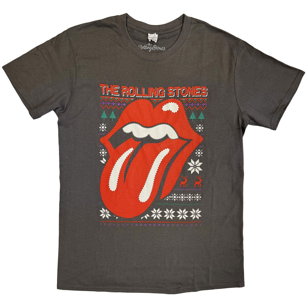 The Rolling Stones Unisex T-Shirt: Cosmic Christmas (Charcoal Grey)
