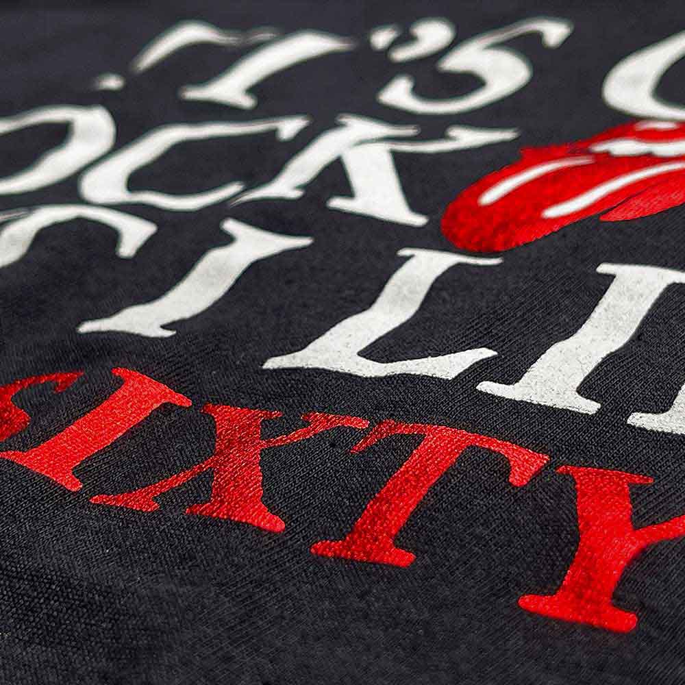 The Rolling Stones Unisex T-Shirt: Sixty It's only R&R but I like it Foiled Print (Black) (Embellished)