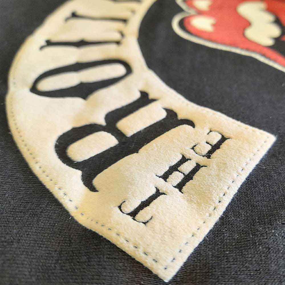 The Rolling Stones Unisex T-Shirt: Sixty Biker Tongue (Black) (Embellished)