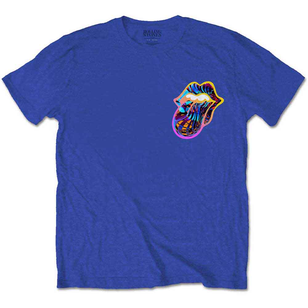 The Rolling Stones Unisex T-Shirt: Sixty Gradient Text (Royal Blue) (Back Print)