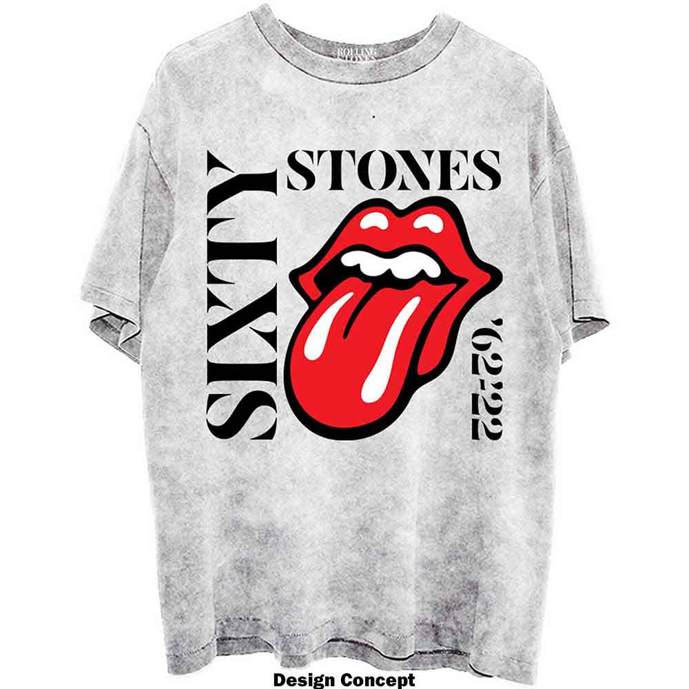 The Rolling Stones Unisex T-Shirt: Sixty Vertical (Grey) (Wash Collection)