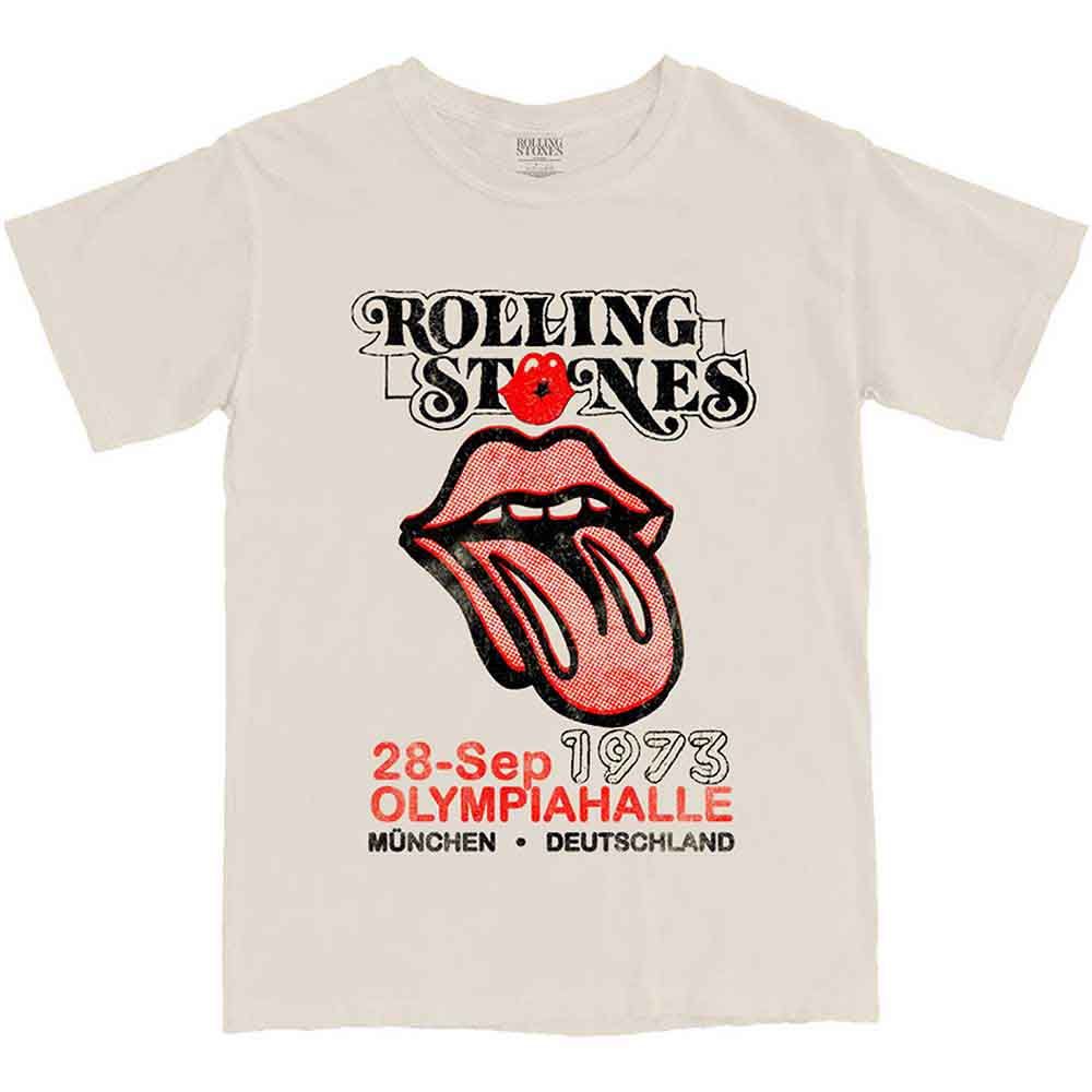 The Rolling Stones Unisex T-Shirt: Munich '73 (Sand)