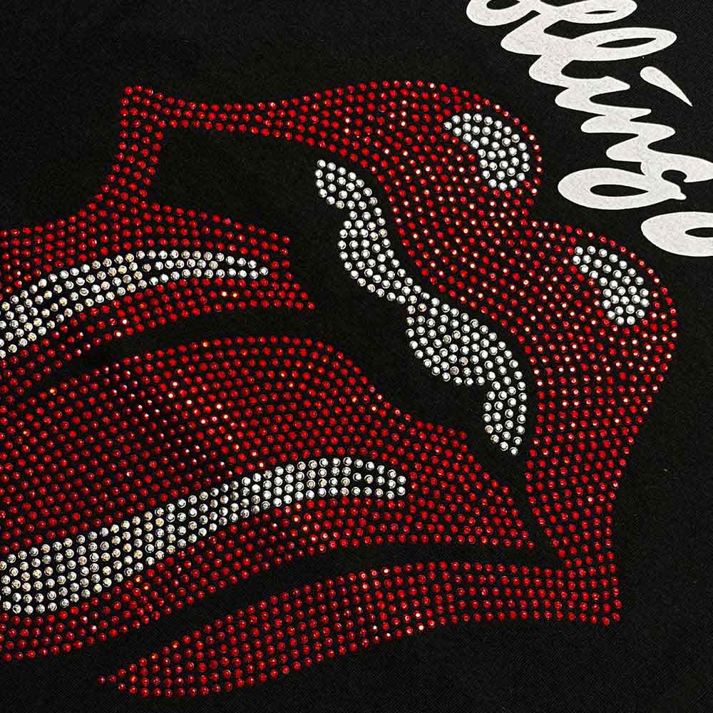 The Rolling Stones Unisex T-Shirt: Logo & Tongue (Black) (Embellished)