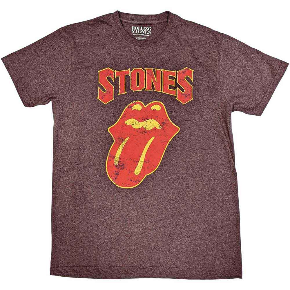 The Rolling Stones Unisex T-Shirt: Gothic Text (Brown)
