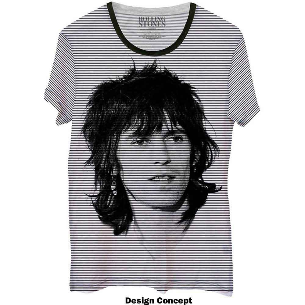 The Rolling Stones Unisex T-Shirt: Keith (Black & White) (Wash Collection)