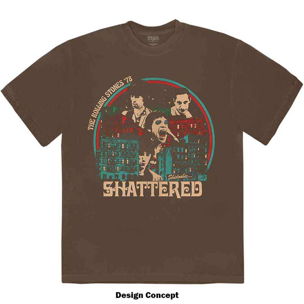 The Rolling Stones Unisex T-Shirt: Some Girls Shattered (Brown)