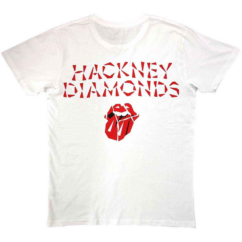 The Rolling Stones Unisex T-Shirt: Hackney Diamonds (White) (Back Print)