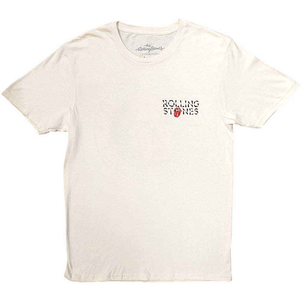 The Rolling Stones Unisex T-Shirt: Hackney Diamonds Circle Label (Natural) (Back Print)