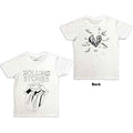 The Rolling Stones Unisex T-Shirt: Hackney Diamonds Diamond Tongue Outline (White) (Back Print)