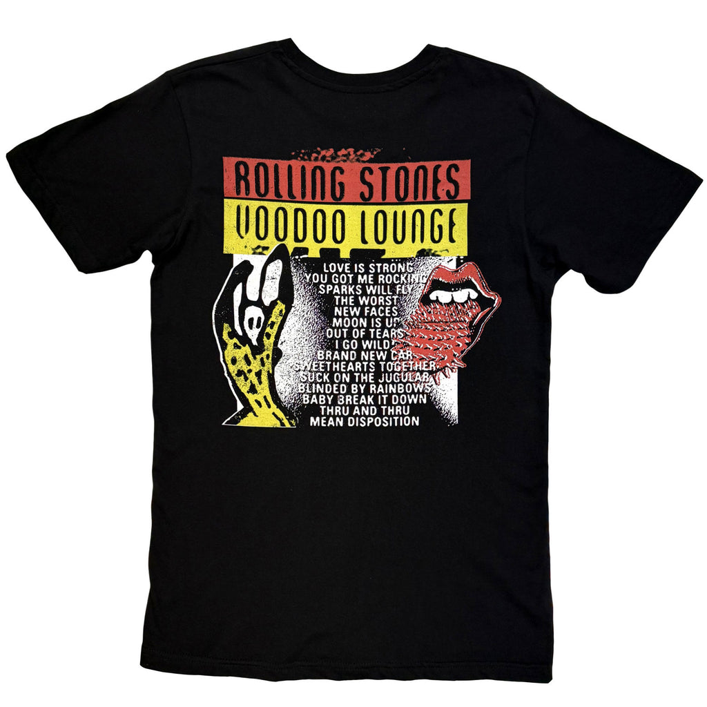The Rolling Stones Unisex T-Shirt: Voodoo Lounge (Black) (Back Print)