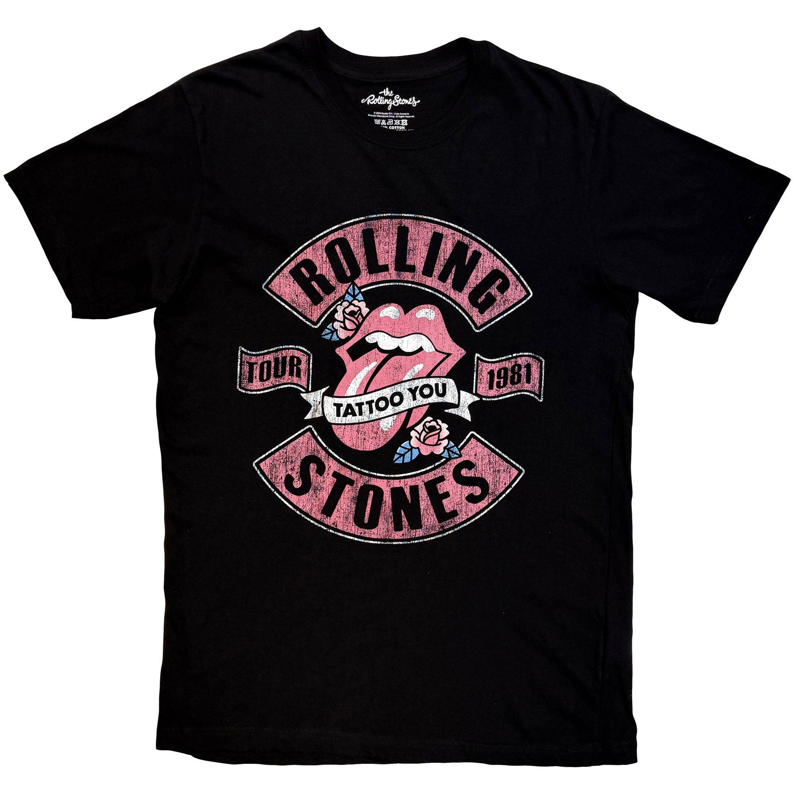 The Rolling Stones Unisex T-Shirt: Tour 1981 Tattoo You (Black)