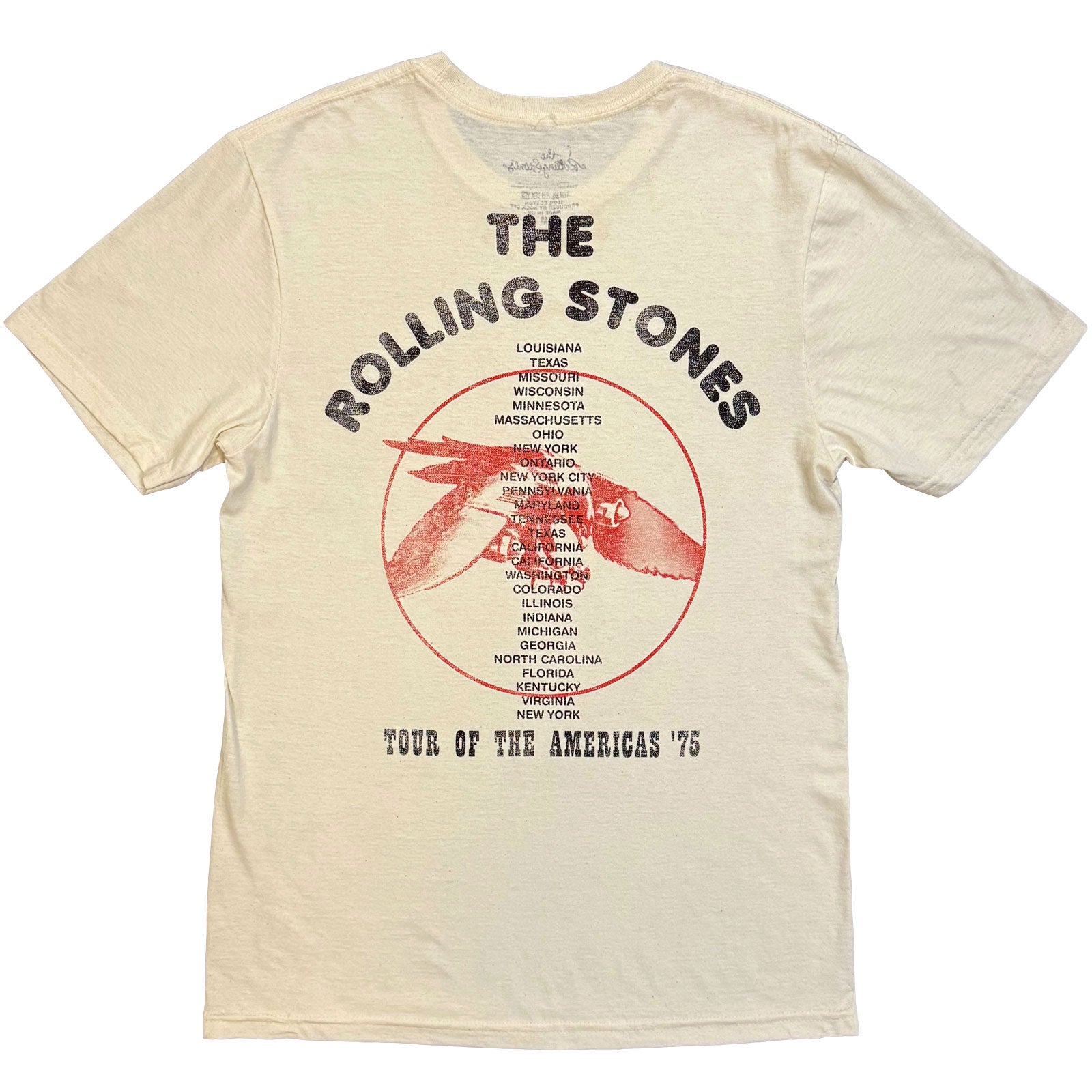 The Rolling Stones Unisex T-Shirt: New York City (Natural) (Back Print)