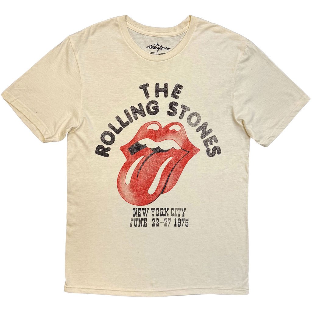 The Rolling Stones Unisex T-Shirt: New York City (Natural) (Back Print)