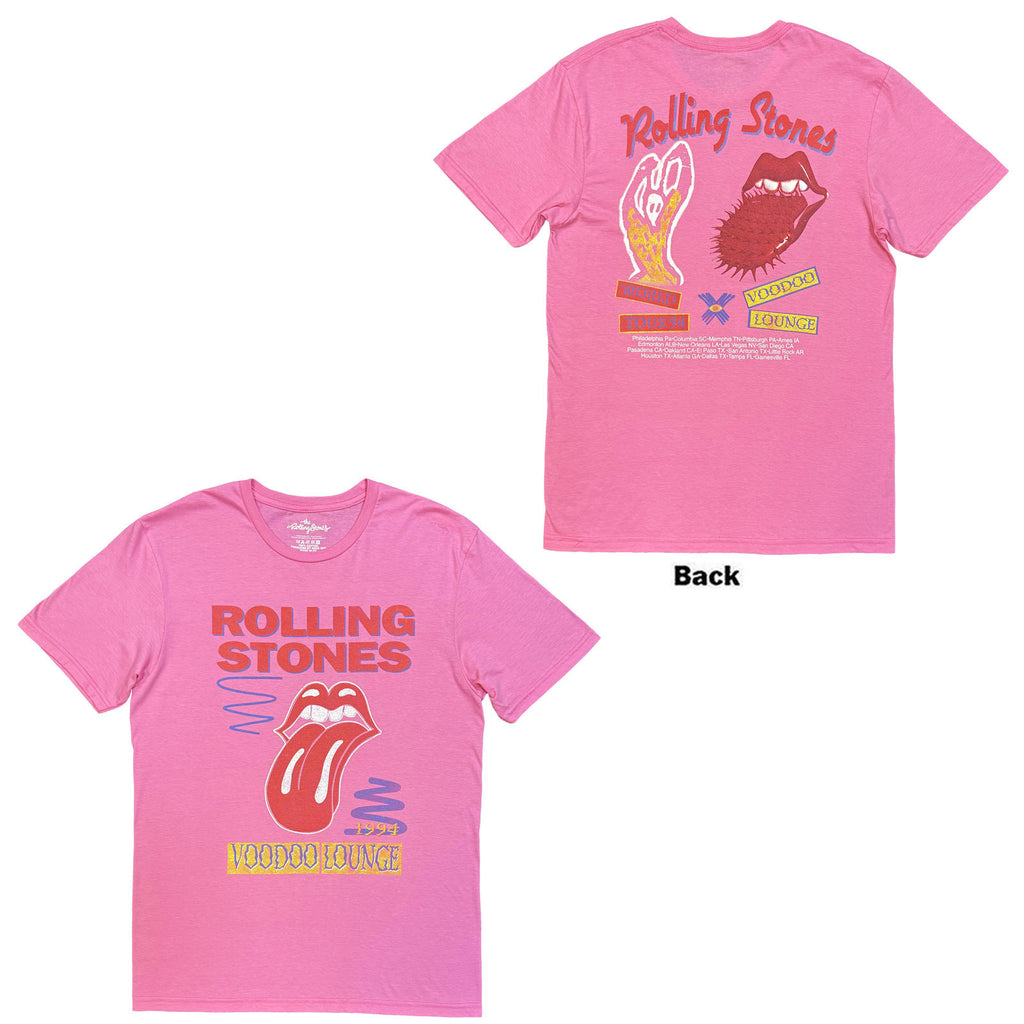 The Rolling Stones Unisex T-Shirt: Voodoo Lounge 1994 (Pink) (Back Print)