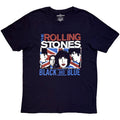 The Rolling Stones Unisex T-Shirt: Black And Blue (Navy)