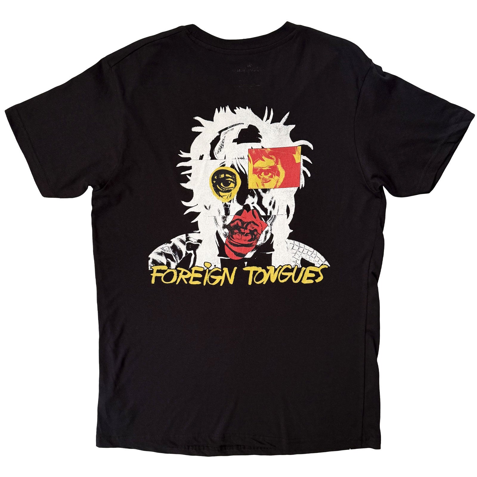The Rolling Stones Unisex T-Shirt: Foreign Tongues Pocket Logo (Black) (Back Print)