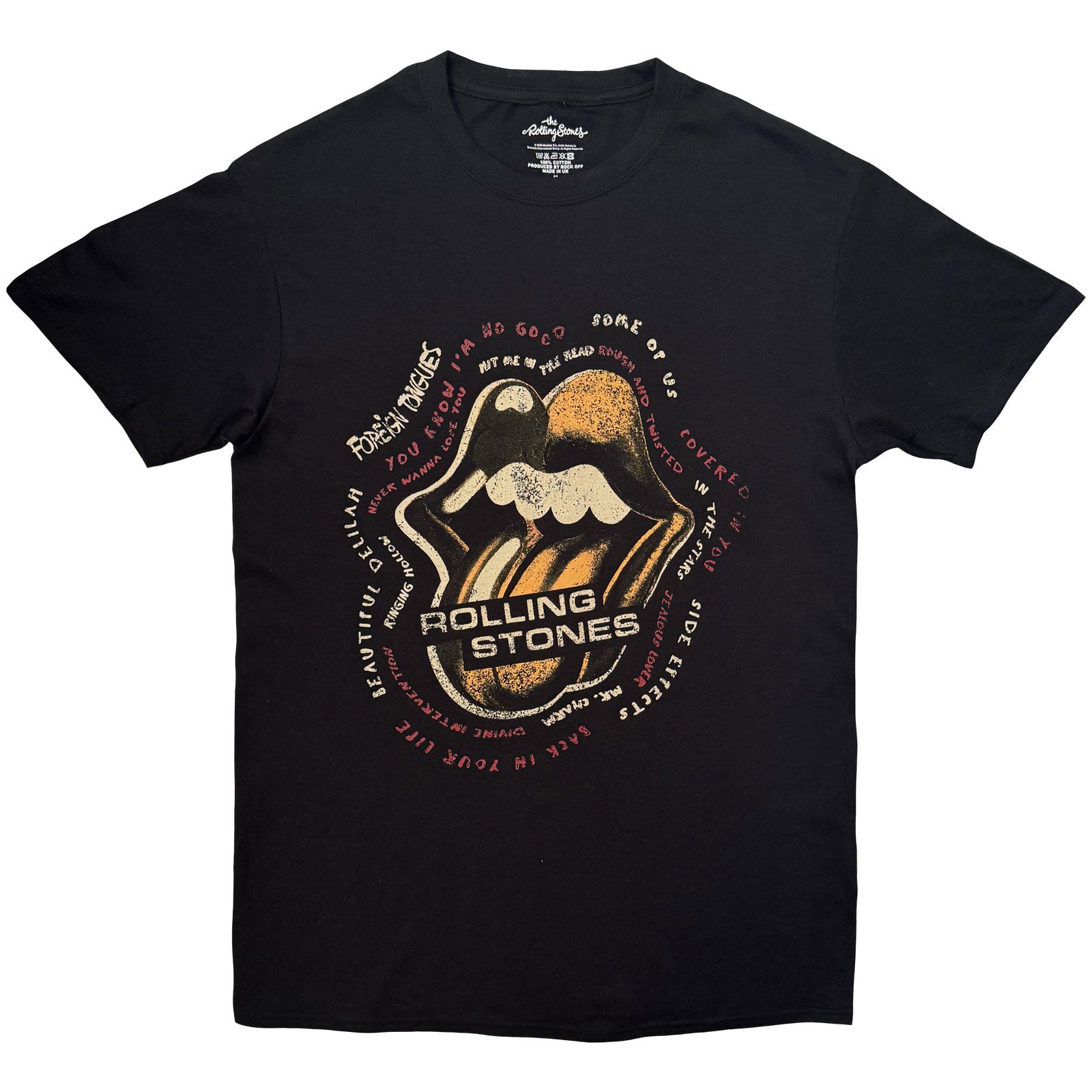 The Rolling Stones Unisex T-Shirt: Foreign Tongues (Black)