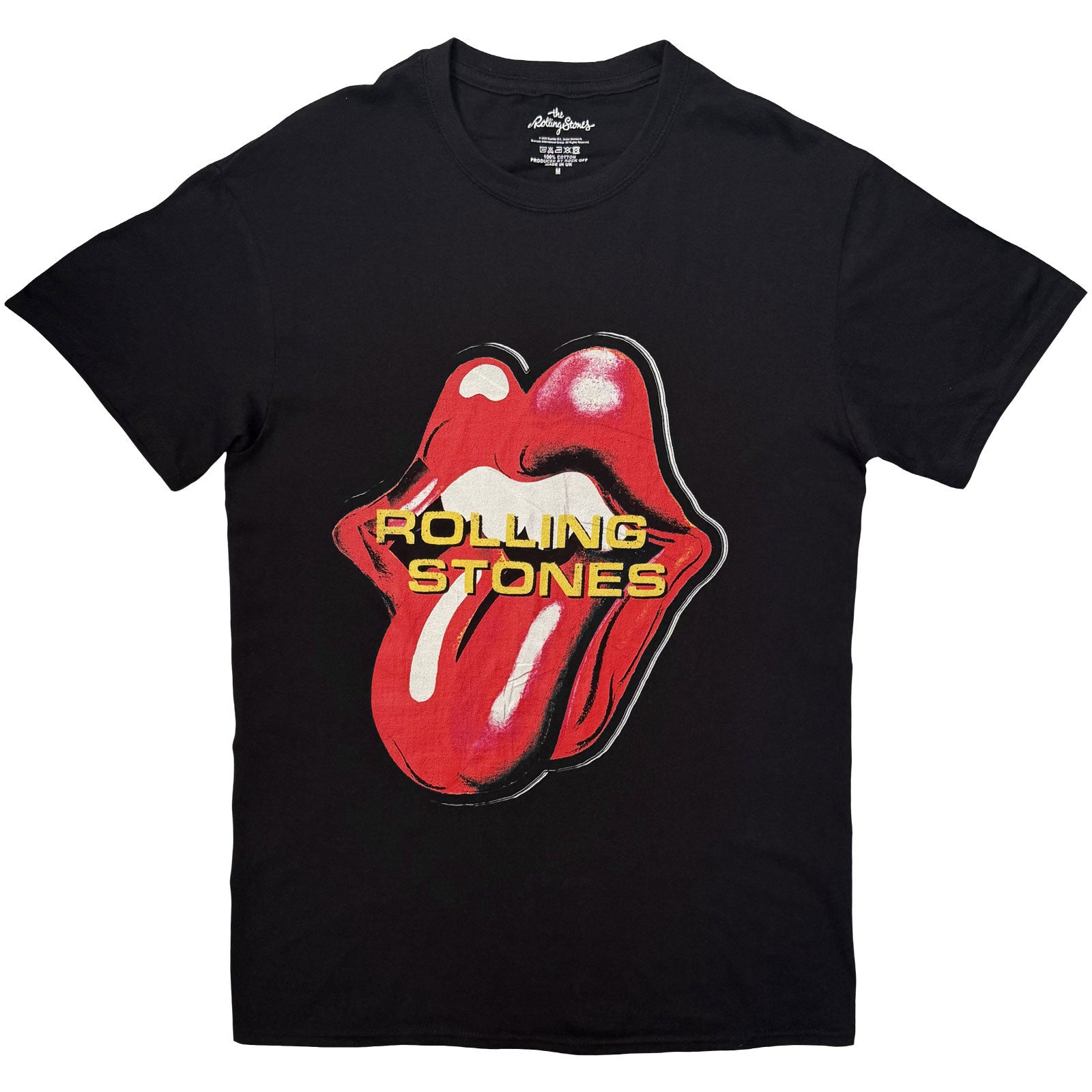 The Rolling Stones Unisex T-Shirt: New Tongue & Logo (Black)