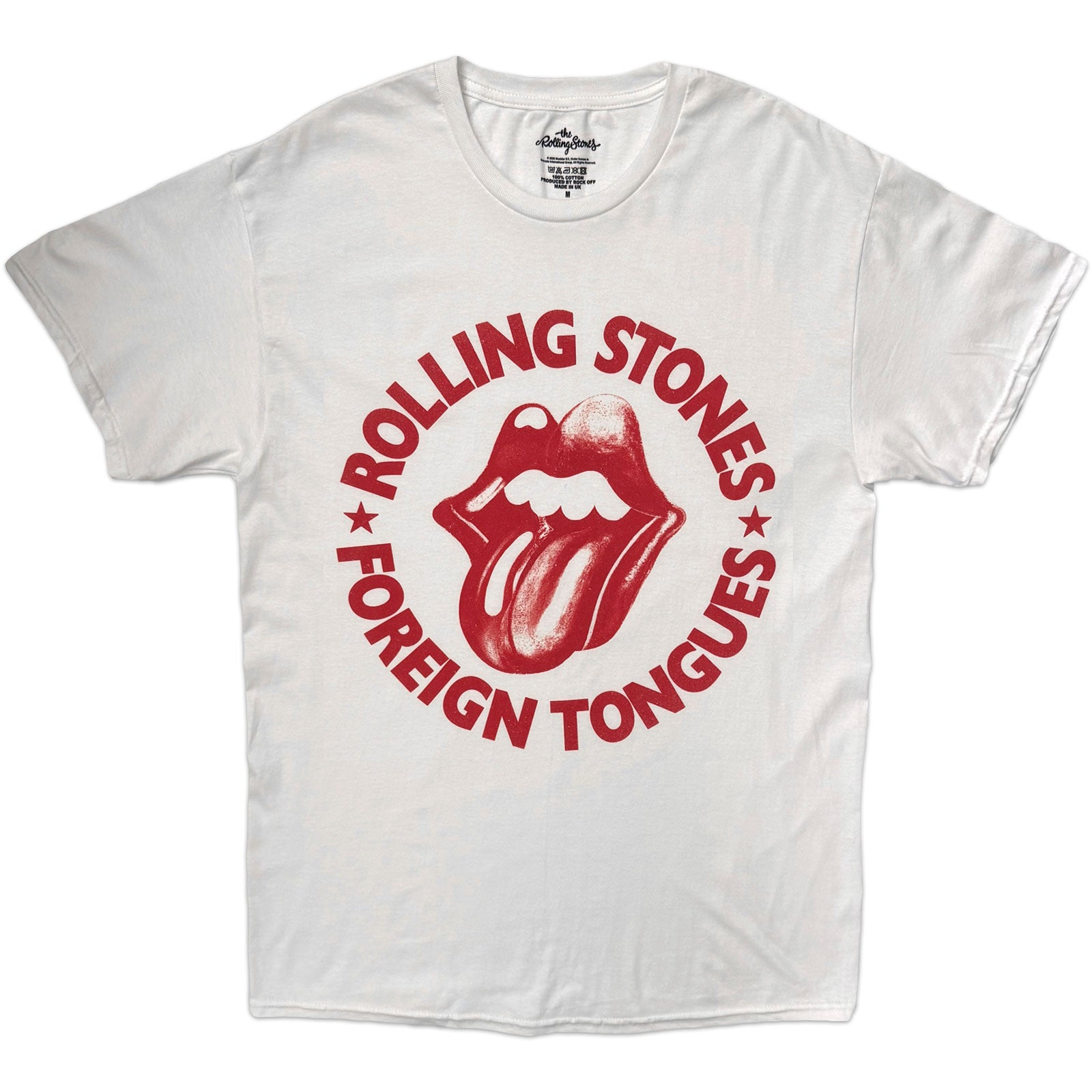 The Rolling Stones Unisex T-Shirt: Foreign Tongues Circle (White)