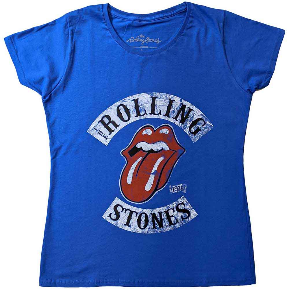The Rolling Stones Ladies T-Shirt: Tour '78 (Blue)