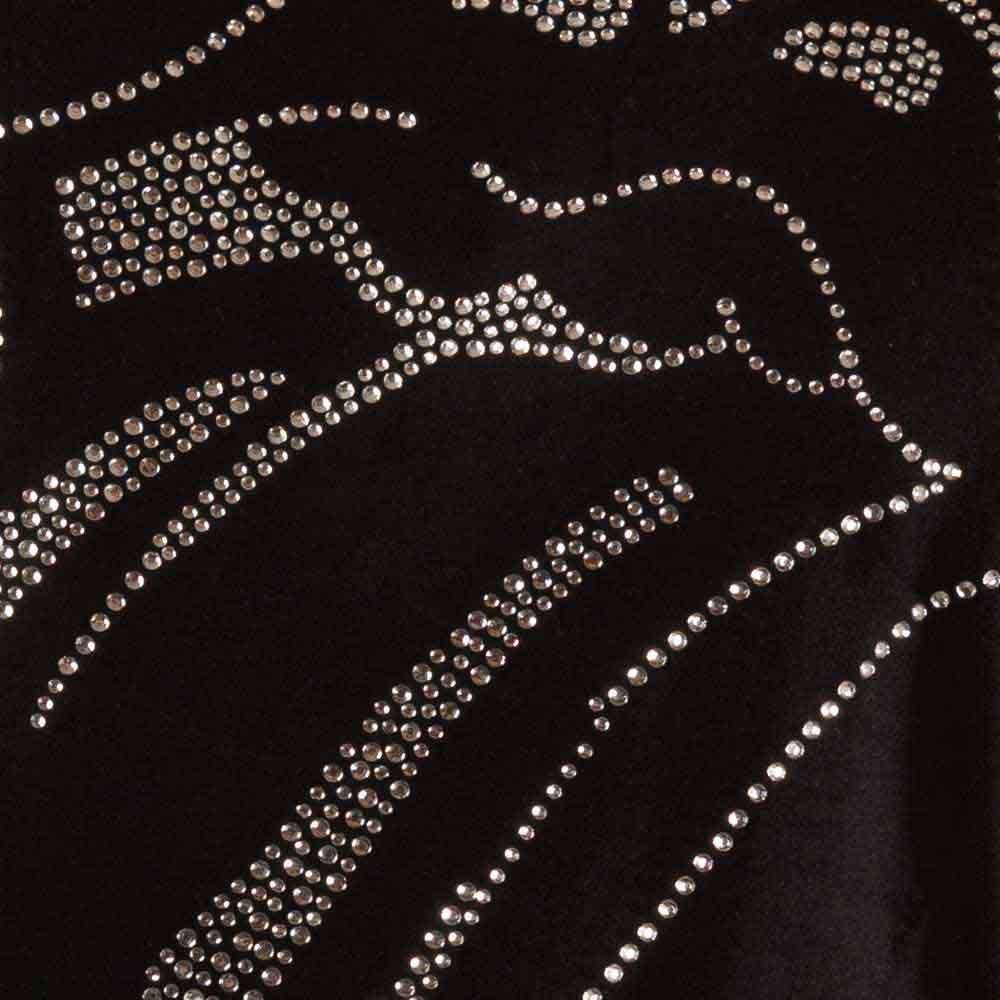 The Rolling Stones Ladies T-Shirt: Tongue (Black) (Embellished)