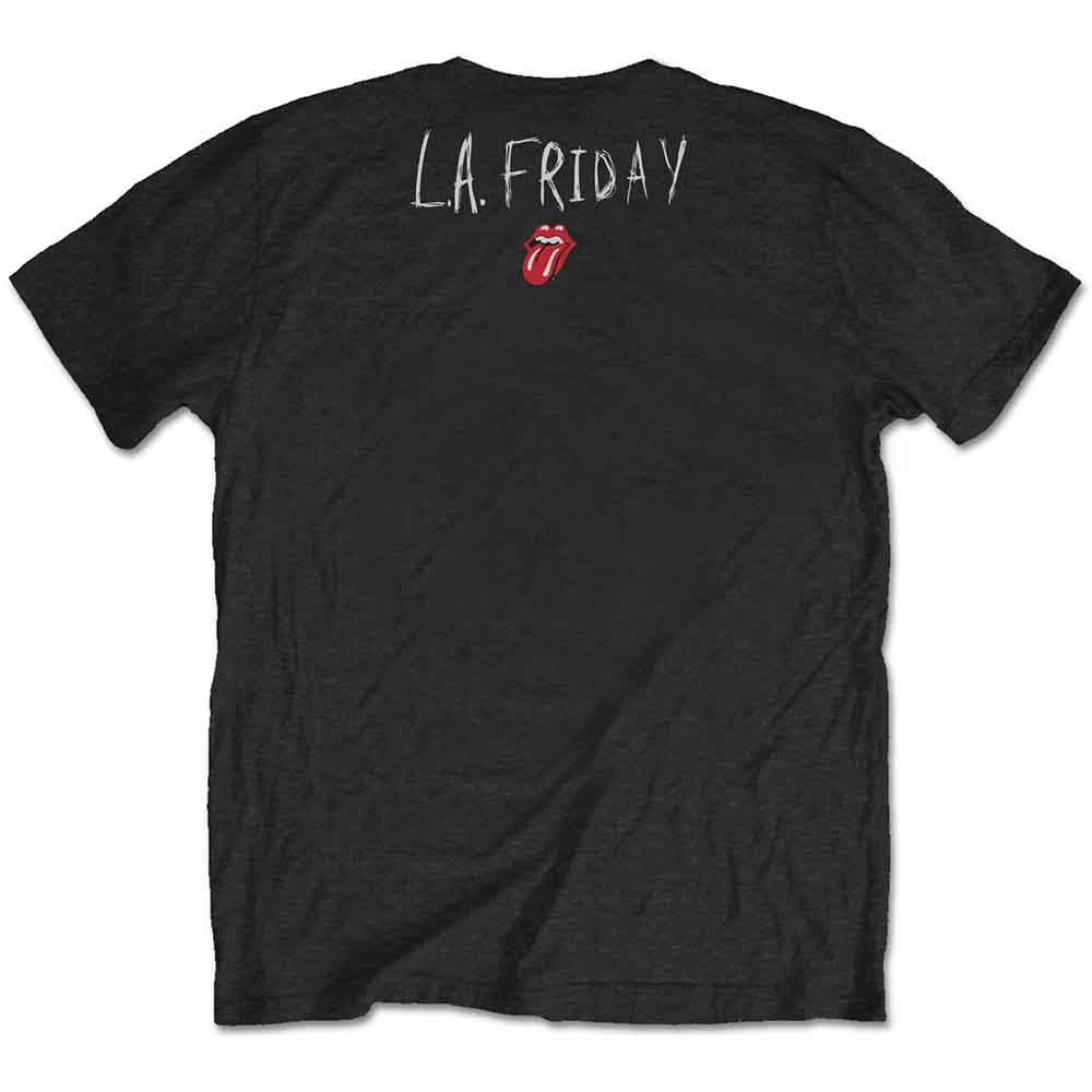 The Rolling Stones Unisex T-Shirt: LA Friday (Black) (Back Print)