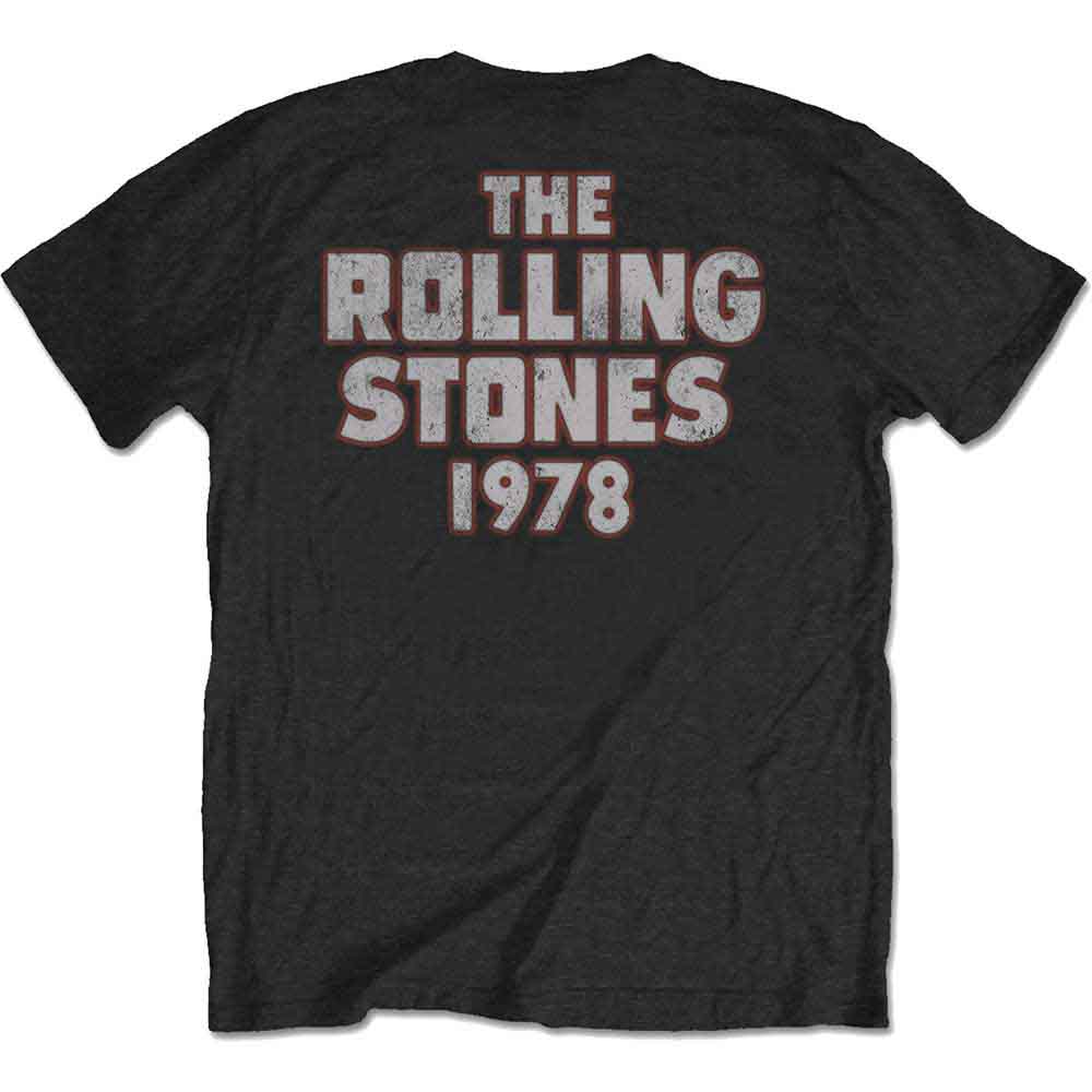 The Rolling Stones Unisex T-Shirt: Dragon '78 (Black) (Back Print)