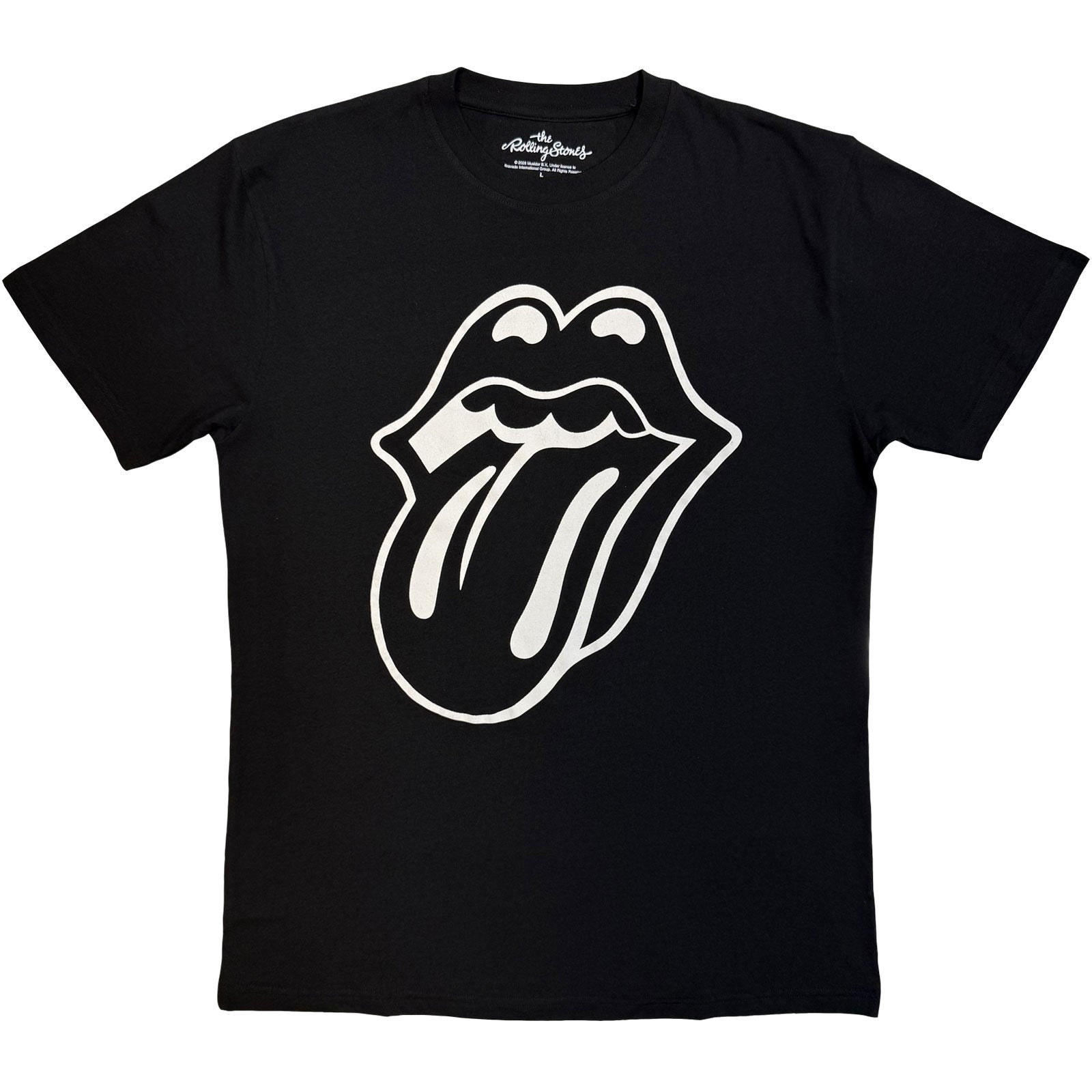 The Rolling Stones Unisex T-Shirt: Classic Tongue Mono (Black)
