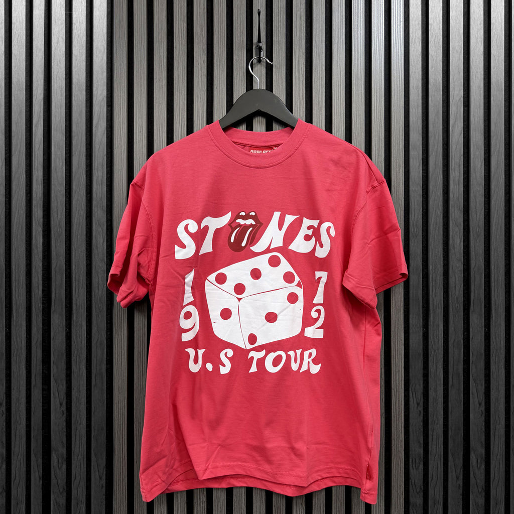 The Rolling Stones Ladies Unplugged T-Shirt: Dice Tour '72 (Pink)