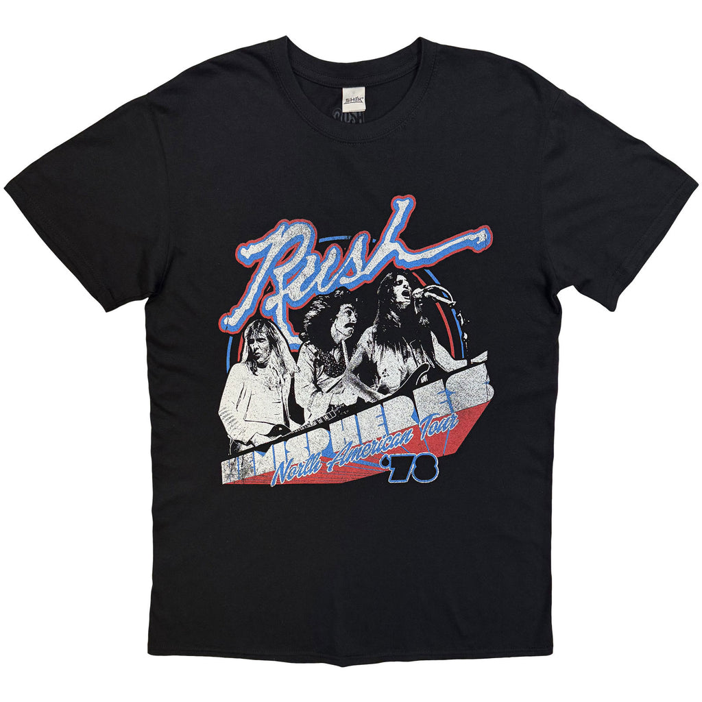 Rush Unisex T-Shirt: Tour 1978 (Black) (Back Print)