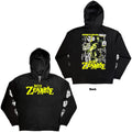 Rob Zombie Unisex Zipped Hoodie: Die Twice (Black) (Back & Sleeve Print)
