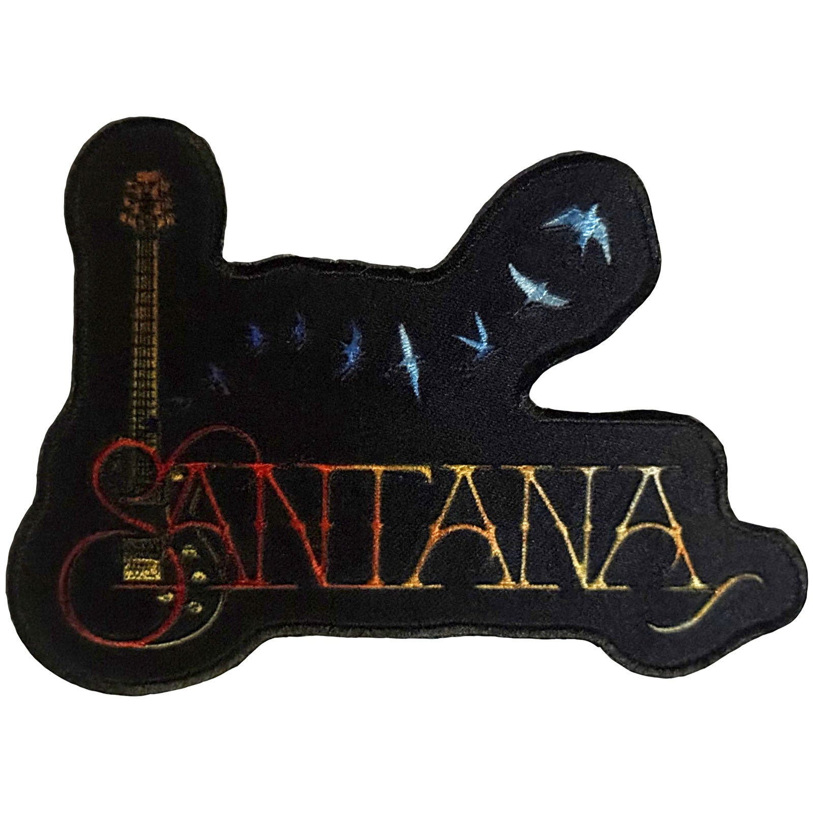 Santana Printed Patch: Guitar & Birds