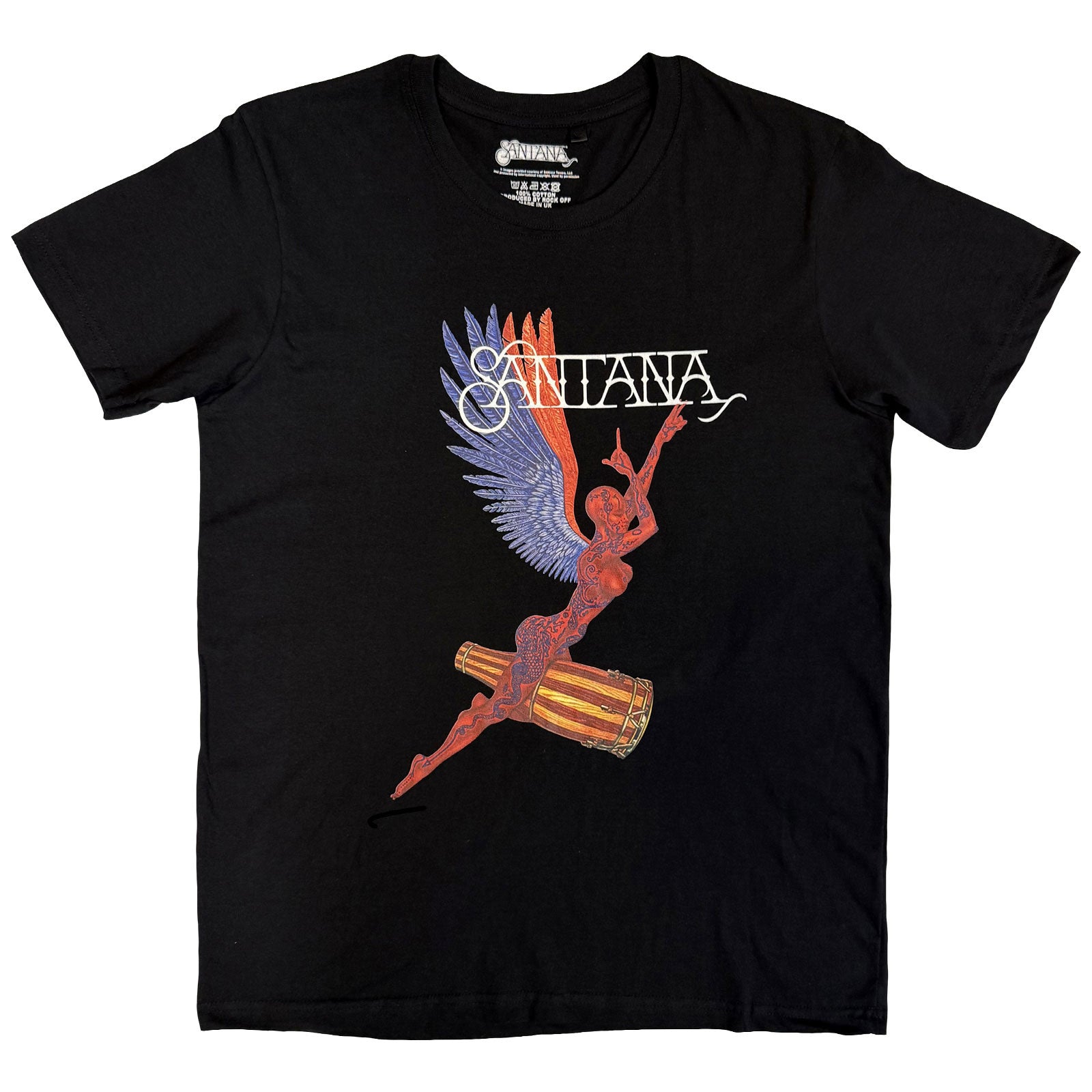 Santana Unisex T-Shirt: Abraxas Angel (Black)