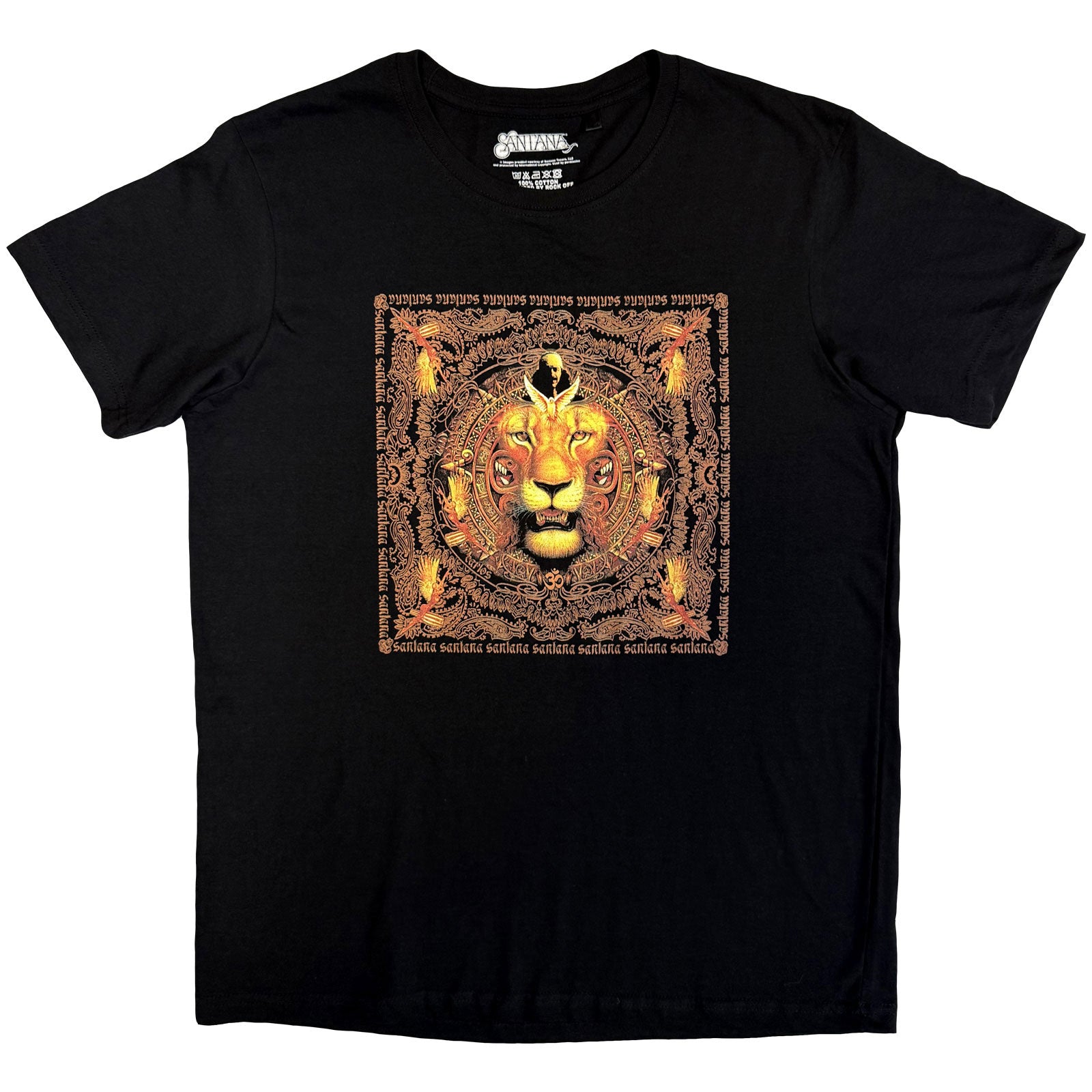 Santana Unisex T-Shirt: Lionhead Frame (Black)