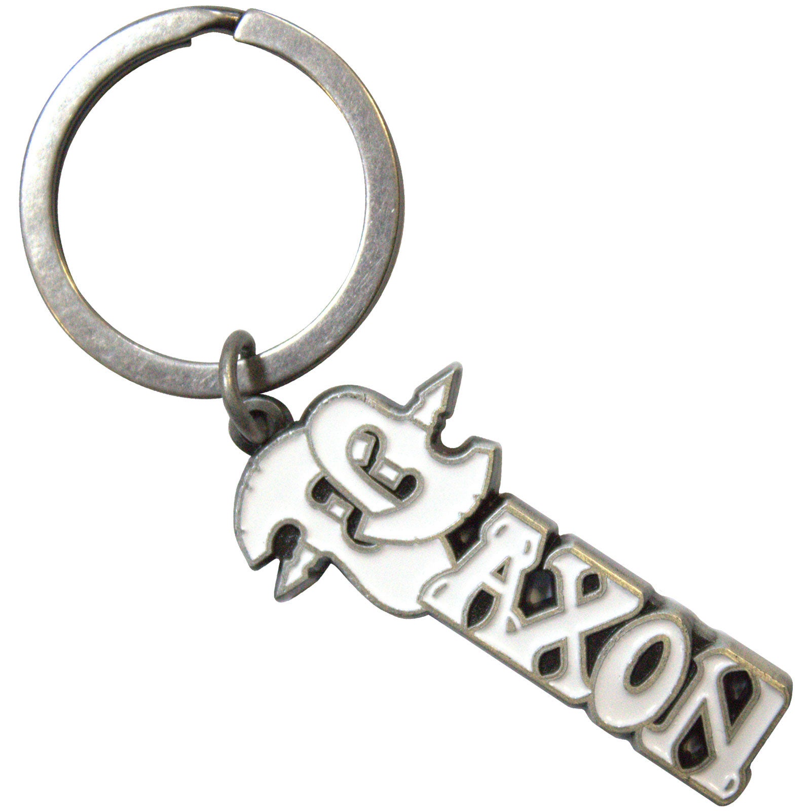 Saxon Keychain: White Logo