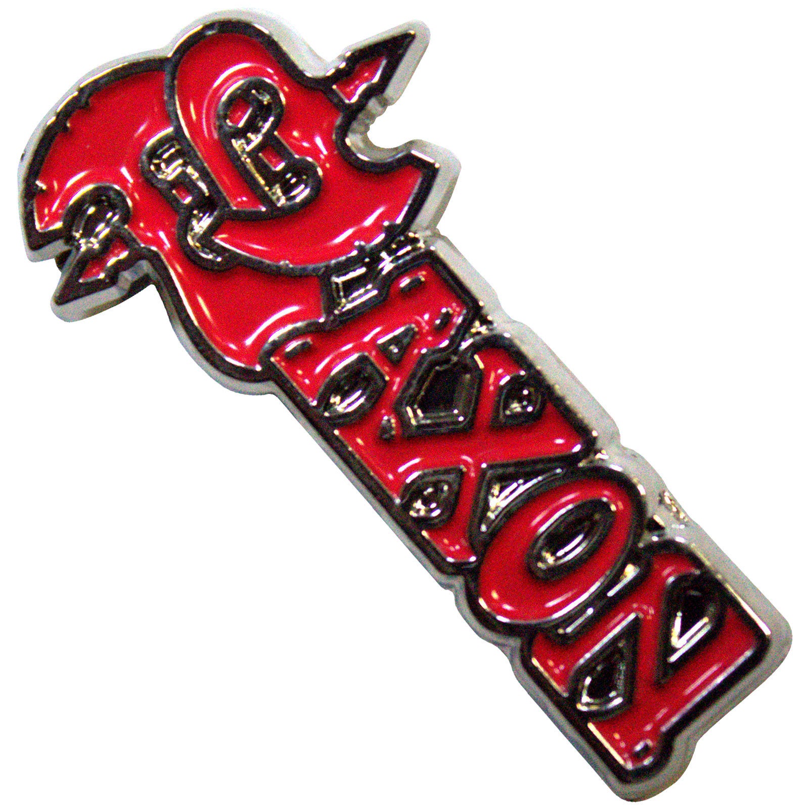 Saxon Pin Badge: Red Logo