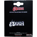 Saxon Pin Badge: White Logo
