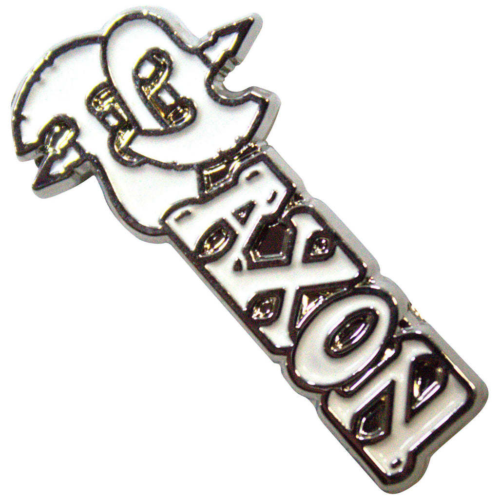 Saxon Pin Badge: White Logo